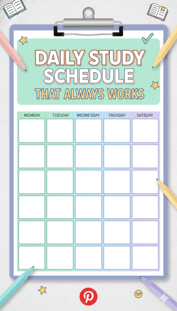 daily study schedule that always works