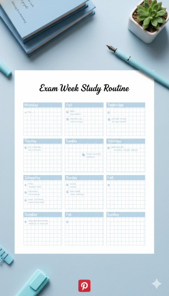 exam week study routine