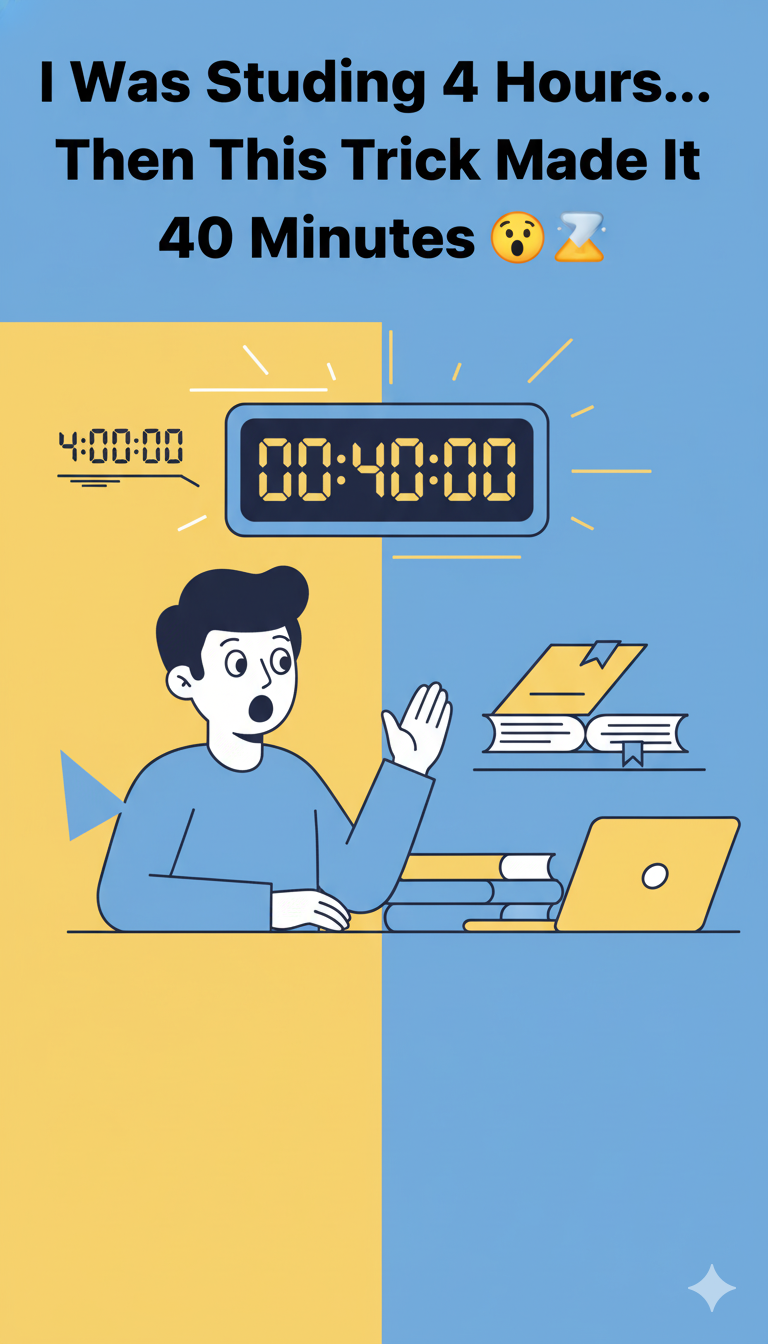i was studying 4 hours… then this trick made it 40 minutes 🤯⏳