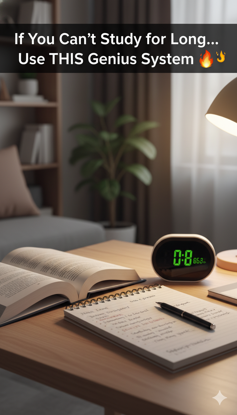 if you can’t study for long… use this genius system 🔥🕒