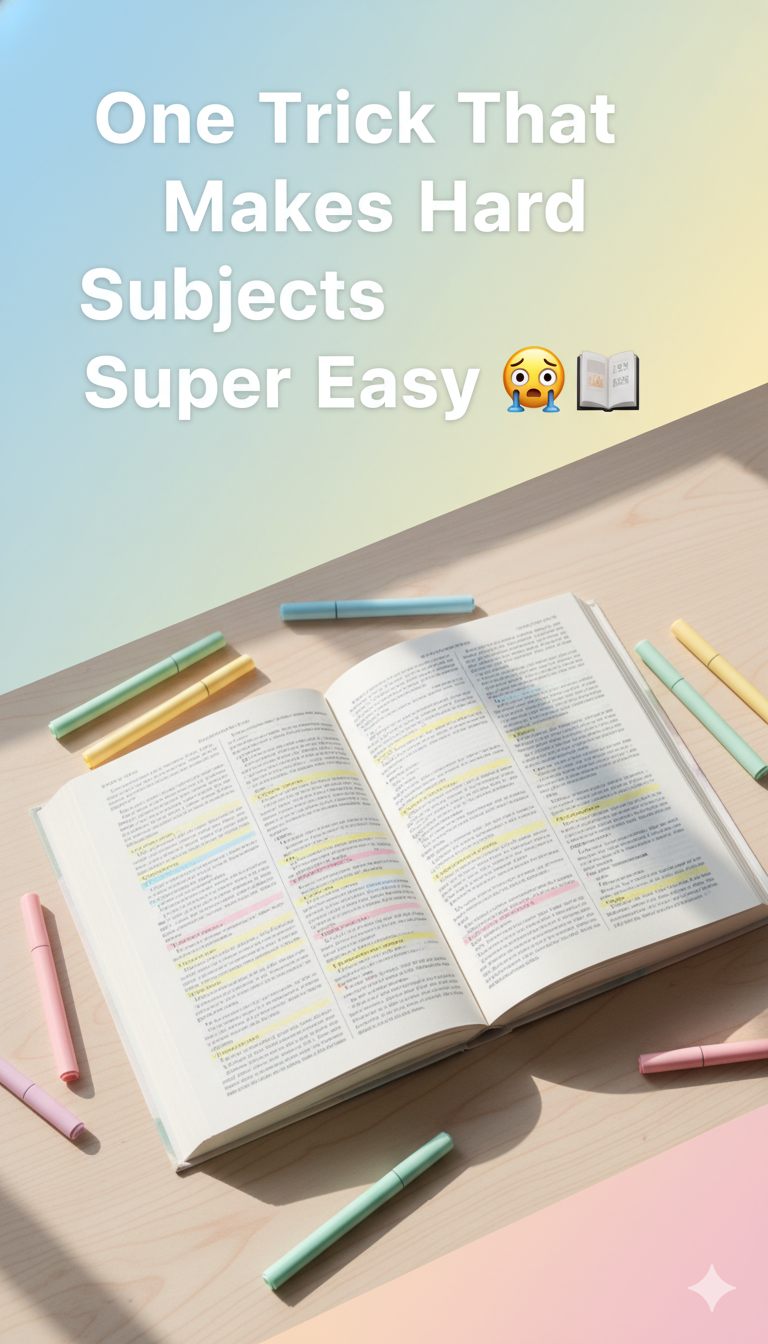 one trick that makes hard subjects super easy 🤯📖
