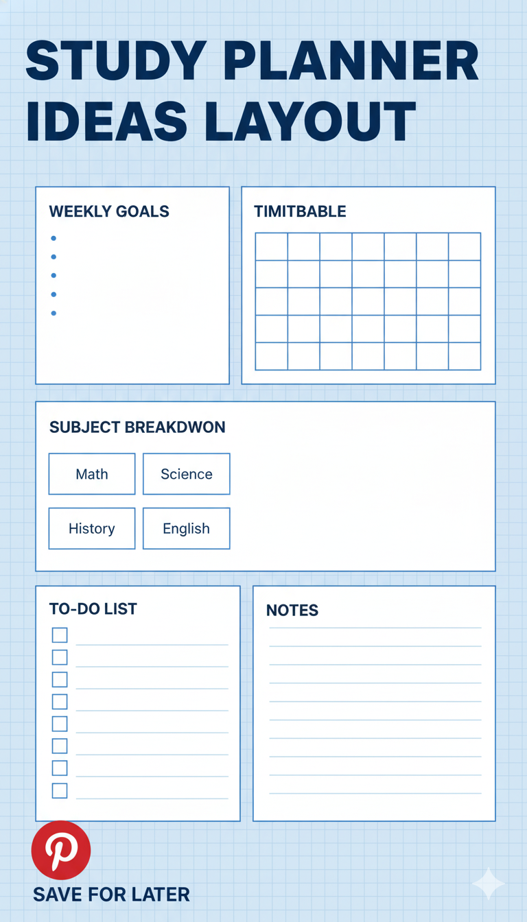study planner ideas layout
