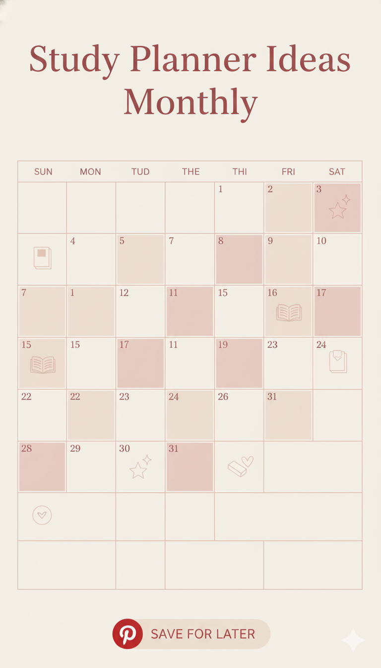 study planner ideas monthly