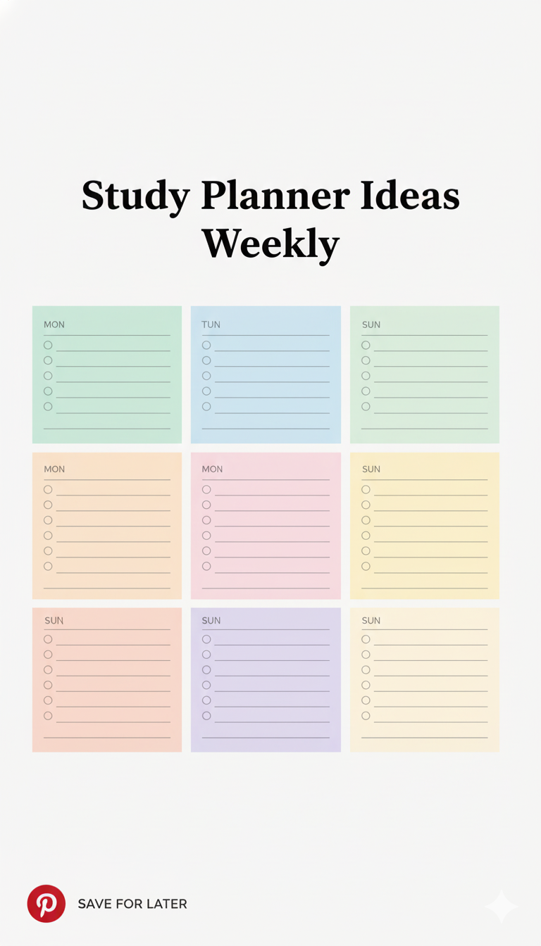 study planner ideas weekly