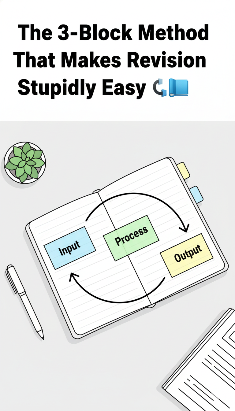 the 3 block method that makes revision stupidly easy 🔗📘