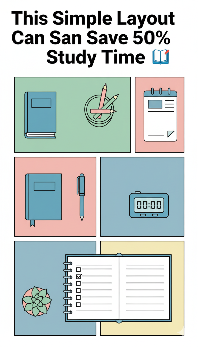 this simple layout can save 50% study time ⏳📘”
