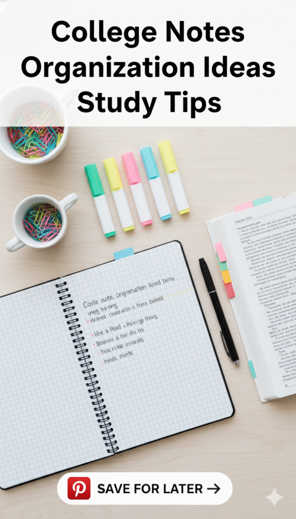college notes organization ideas study tips