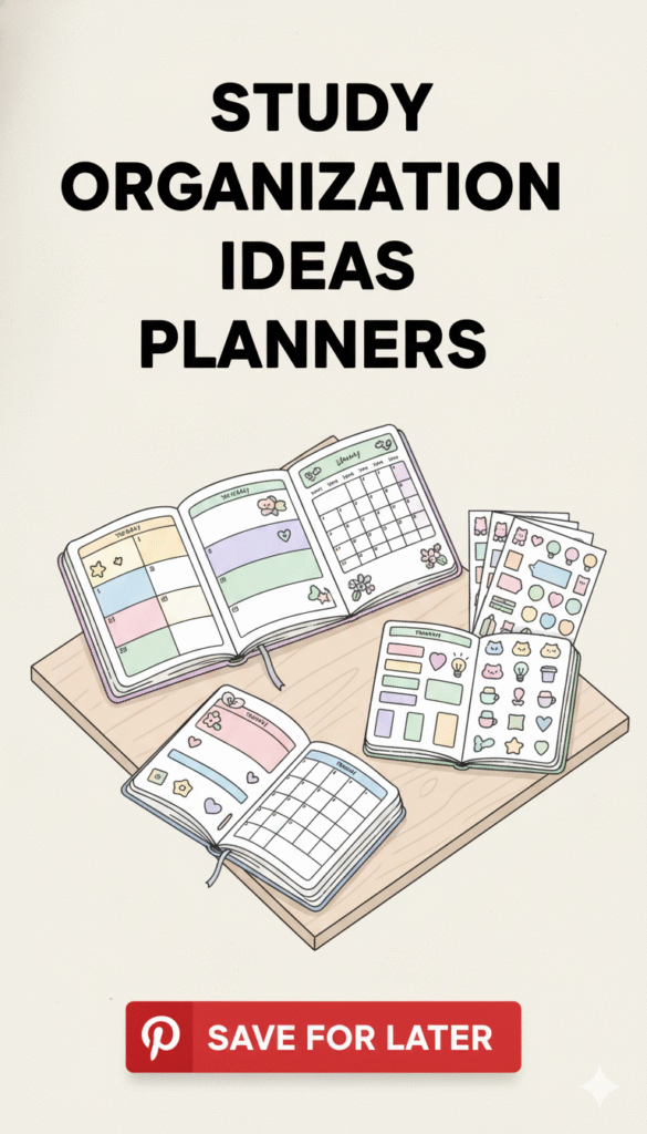 study organization ideas planners