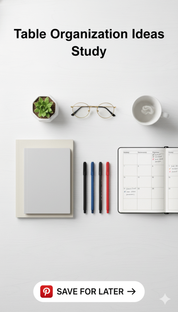 table organization ideas study