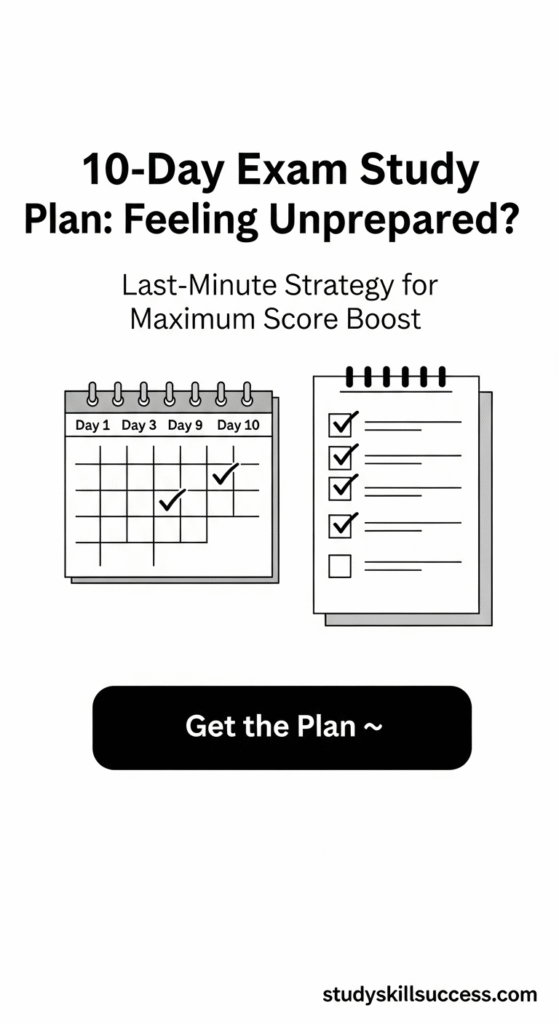 10 day exam study plan feeling unprepared