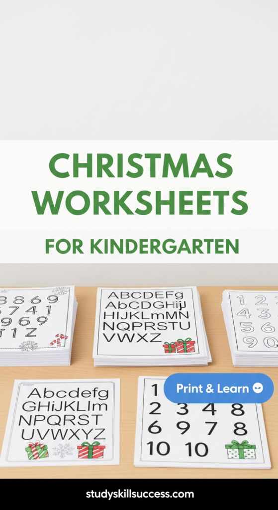 christmas worksheets for kindergarten