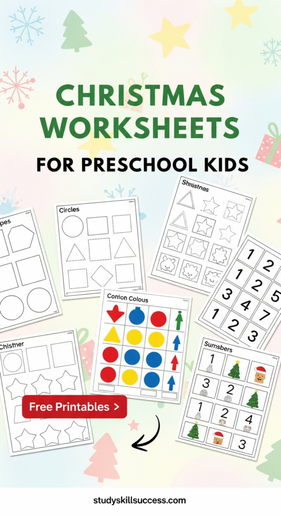 christmas worksheets for preschool kids