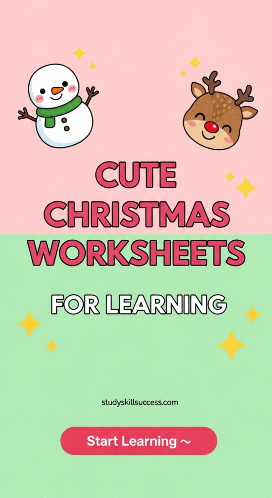 cute christmas learning worksheets