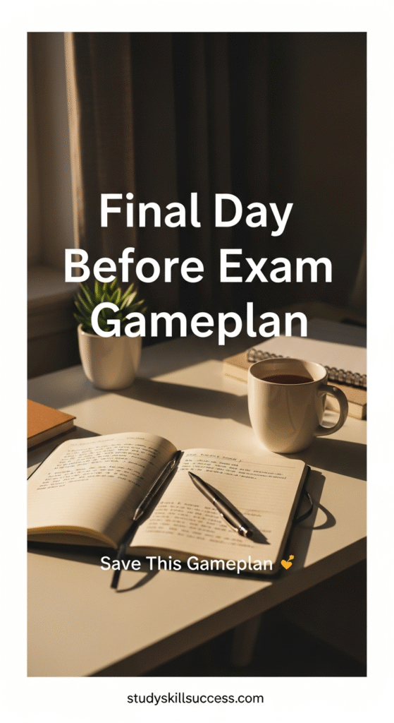 final day before exam gameplan