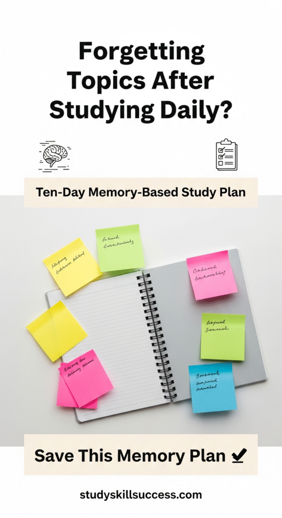 forgetting topics after studying daily