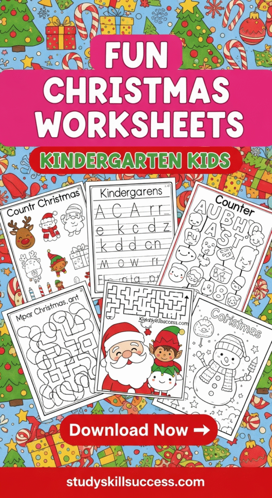 fun kindergarten christmas worksheets