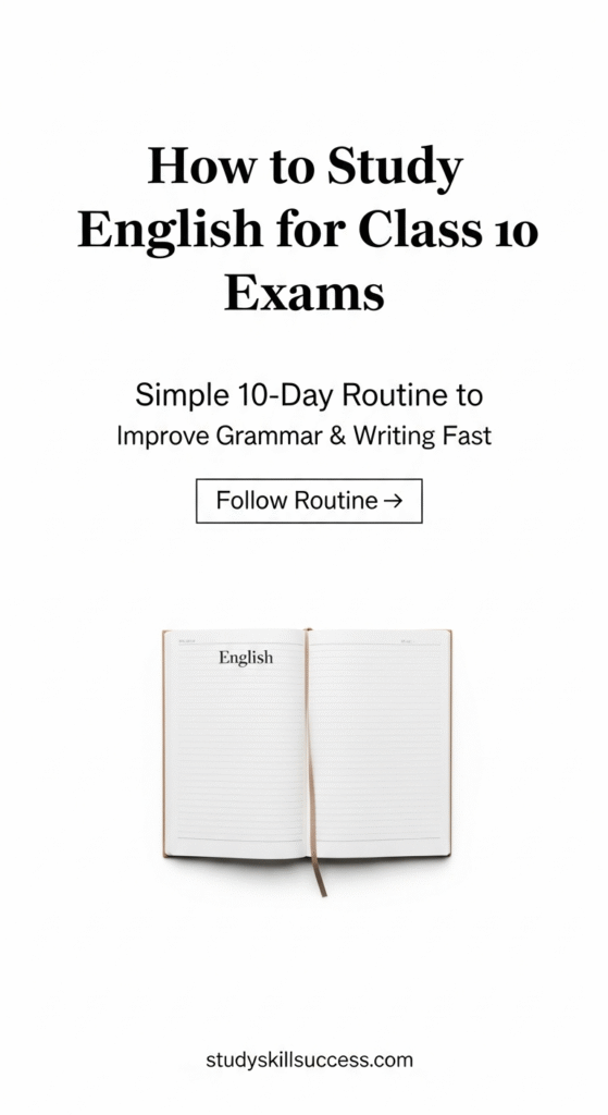 how to study english for class 10 exams