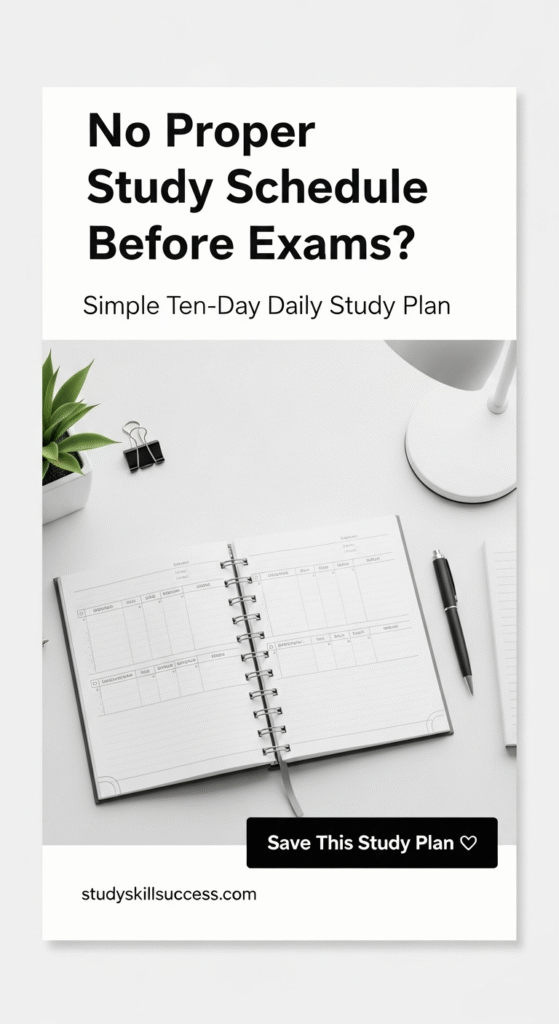 no proper study schedule before exams