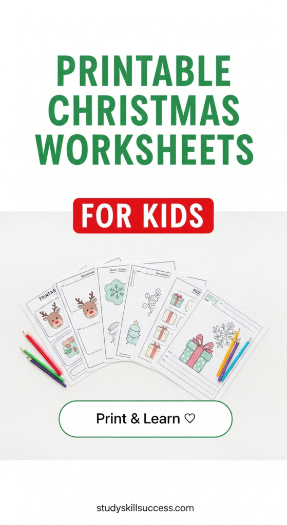printable christmas worksheets for kids