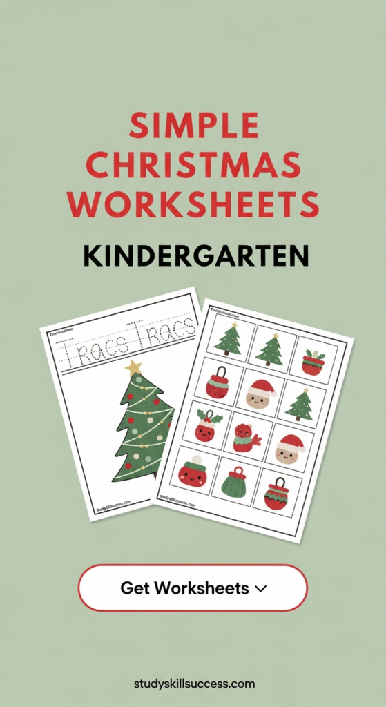 simple christmas worksheets kindergarten