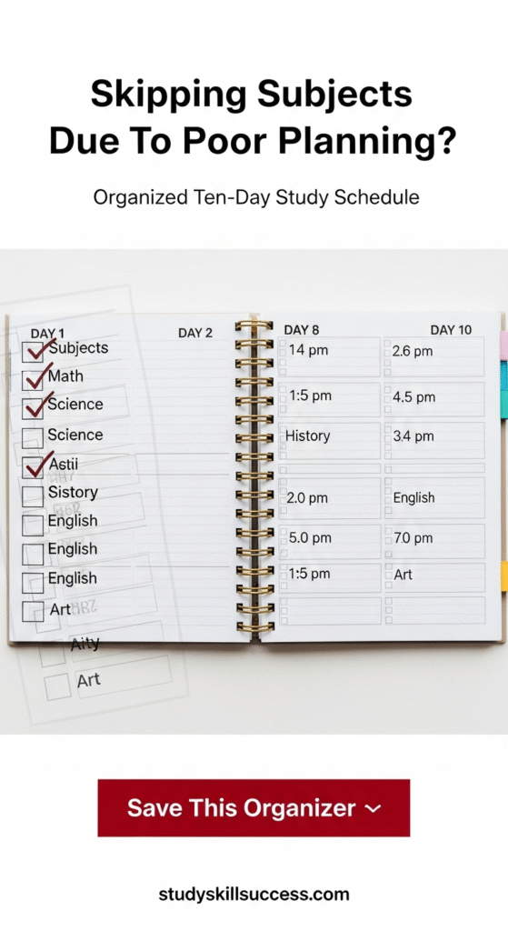 skipping subjects due to poor planning