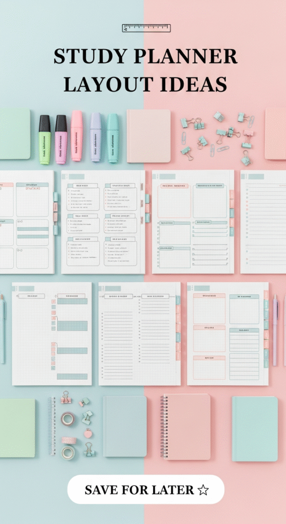 study planner layout ideas