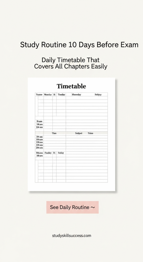 study routine 10 days before exam