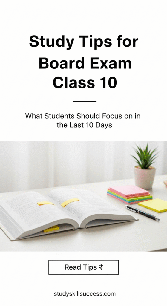 study tips for board exam class 10