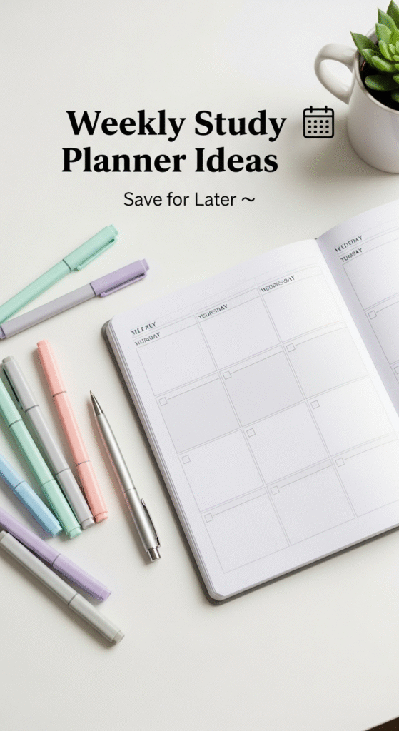 weekly study planner ideas
