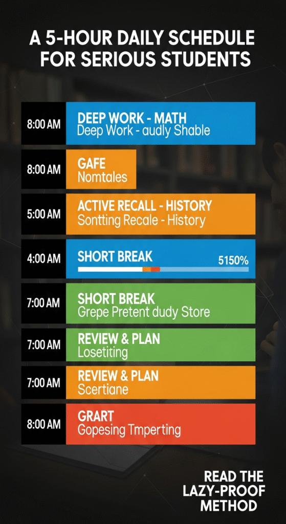 a 5 hour daily study schedule for serious students