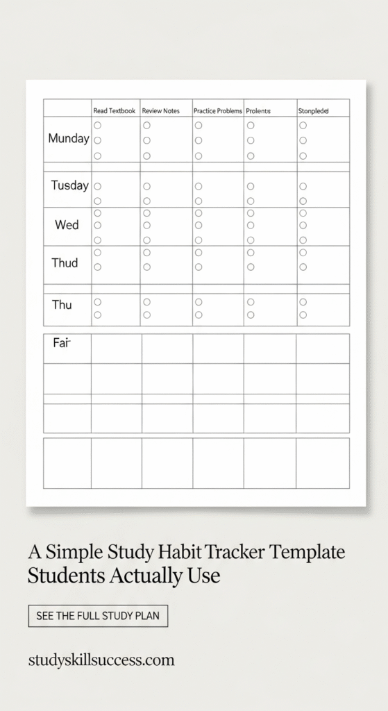 a simple study habit tracker template students actually use