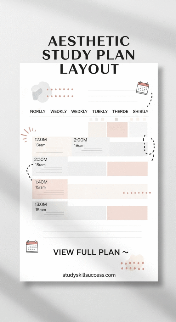 aesthetic study plan layout