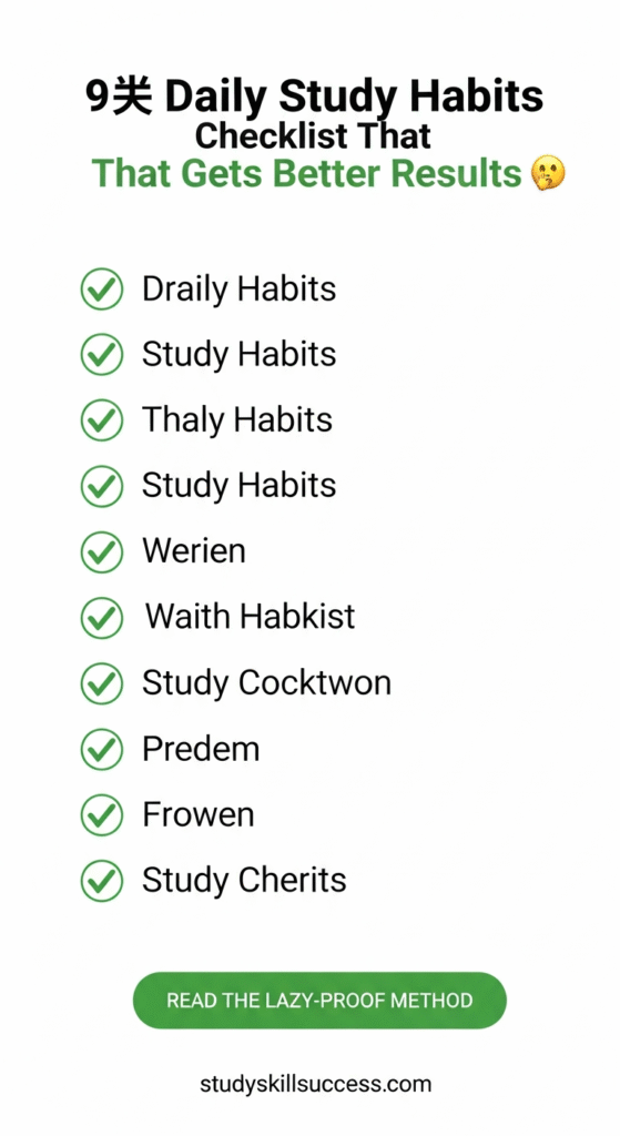 daily study habits checklist that gets better results