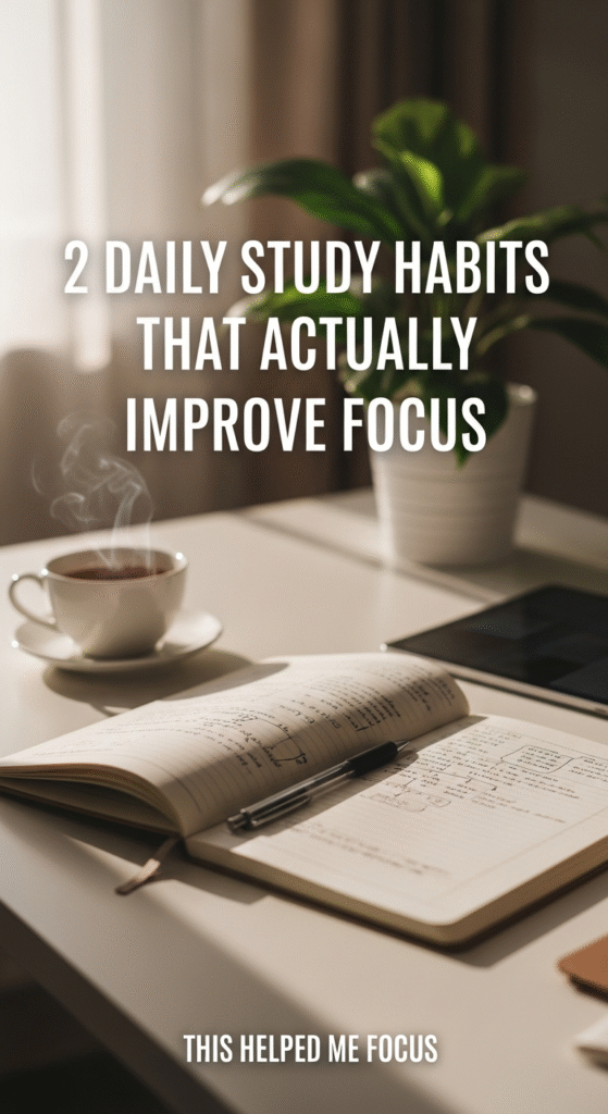daily study habits that actually improve focus