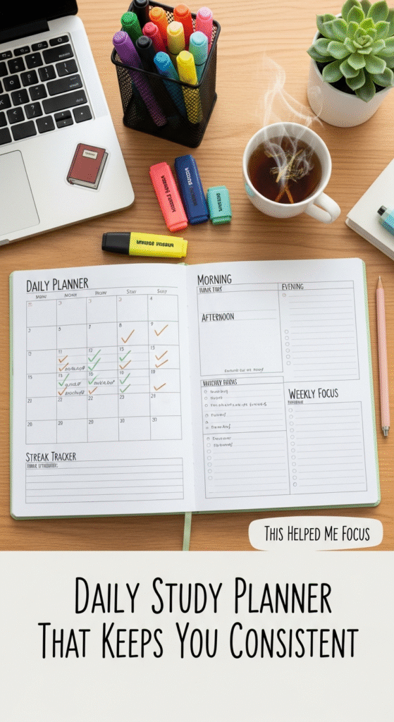 daily study planner that keeps you consistent