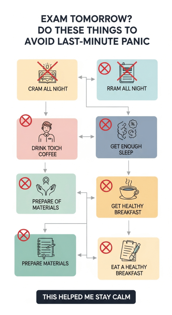 exam tomorrow do these things to avoid last minute panic