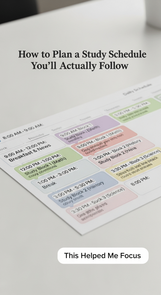 how to plan a daily study schedule you’ll actually follow