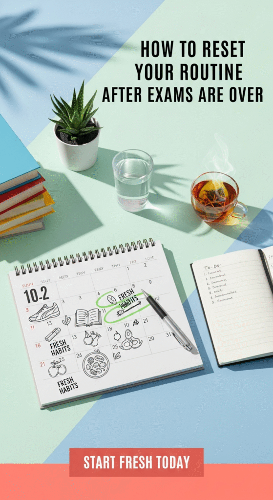 how to reset your routine after exams are over