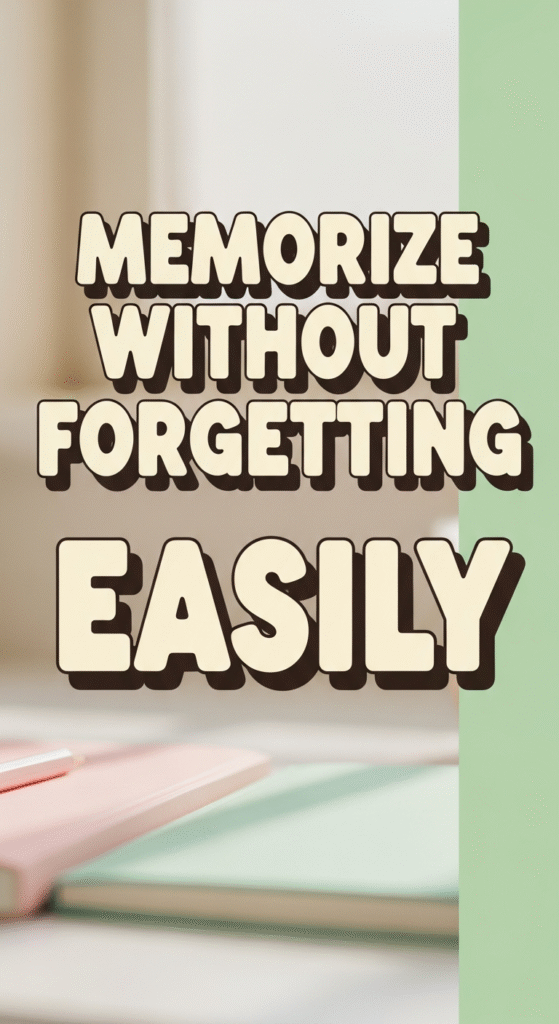 memorize without forgetting easily
