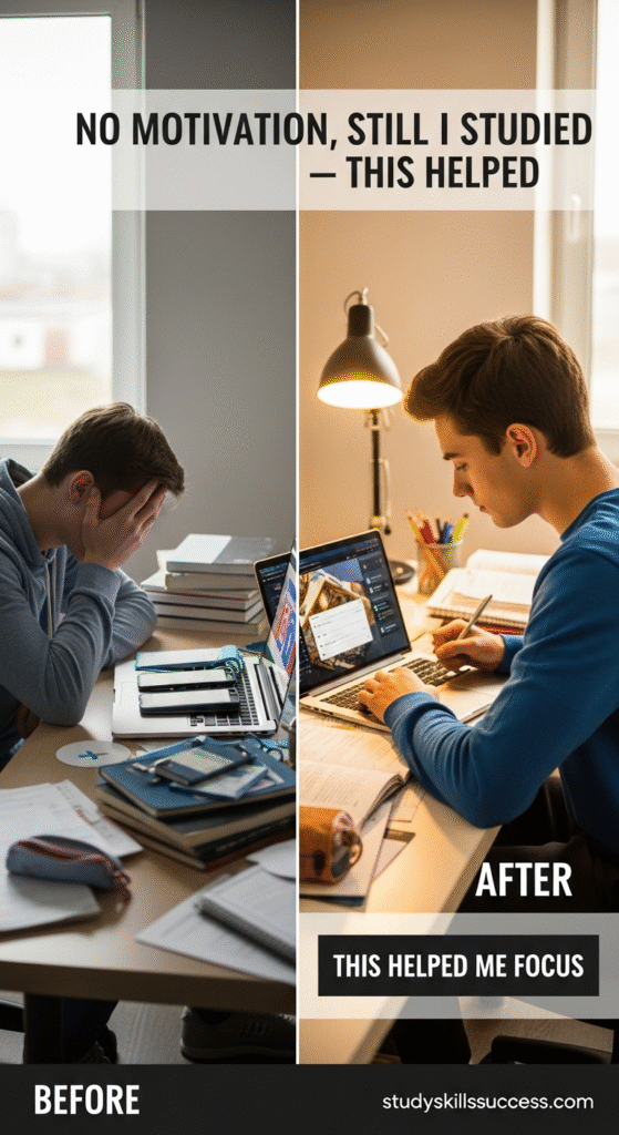 no motivation, still i studied — this helped