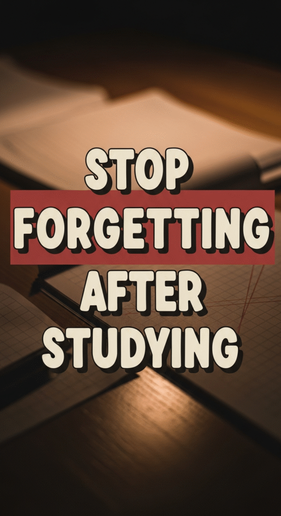 stop forgetting after studying