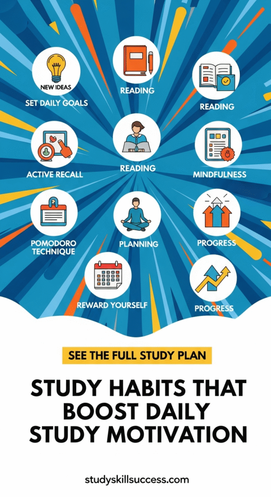 study habits poster that boosts daily study motivation
