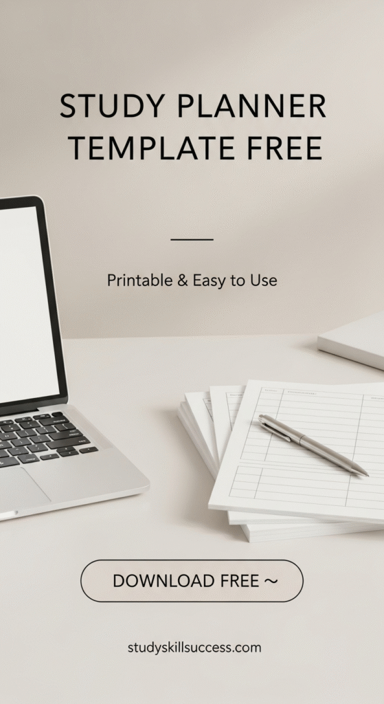 study planner template free