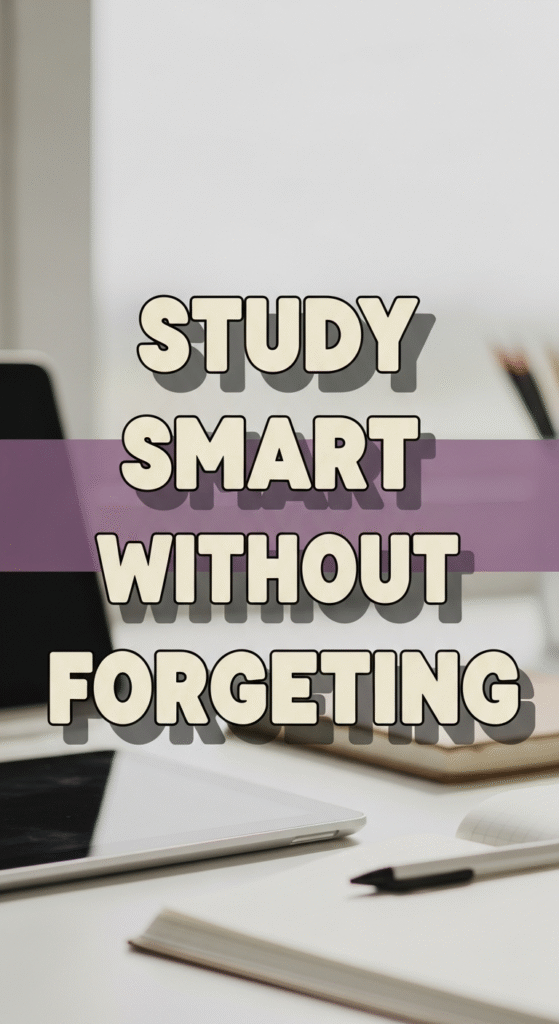 study smart without forgetting